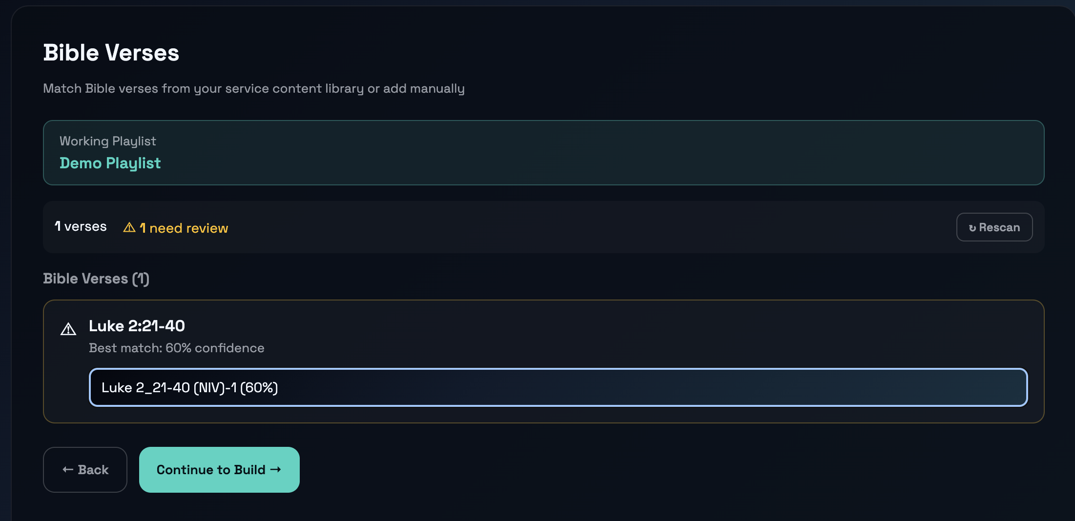 Found Bible Verse Match